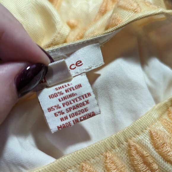 Sundance Sleeveless Midi Dress Yellow Mesh Embroidery Boho Bohemian Size 10 - Picture 2 of 7
